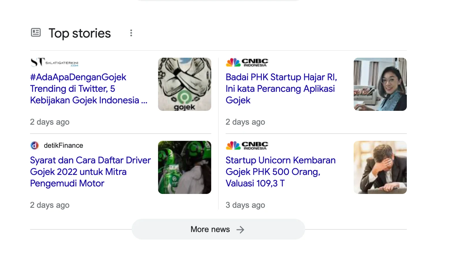 Top Story Gojek Hasil Pencarian Google - Mengenal: Struktur Dan 16 Fitur Di Hasil Pencarian Google (Serp)