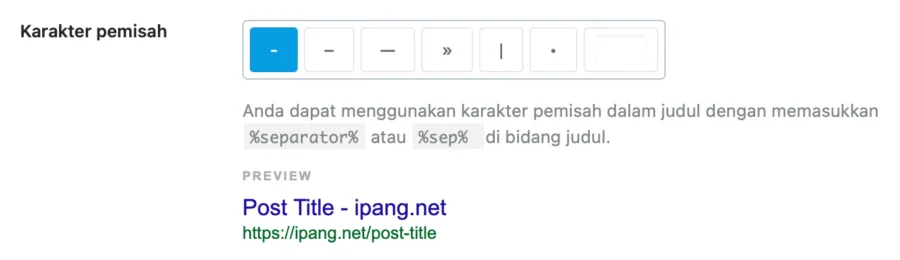 Karakter Pemisah Rankmath Seo - Panduan Lengkap Search Engine Optimization (Seo)
