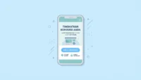 Ilustrasi landing page mobile rapi dengan CTA dan whitespace lega